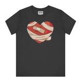 Heart with Bandage Design Black T-shirt product type